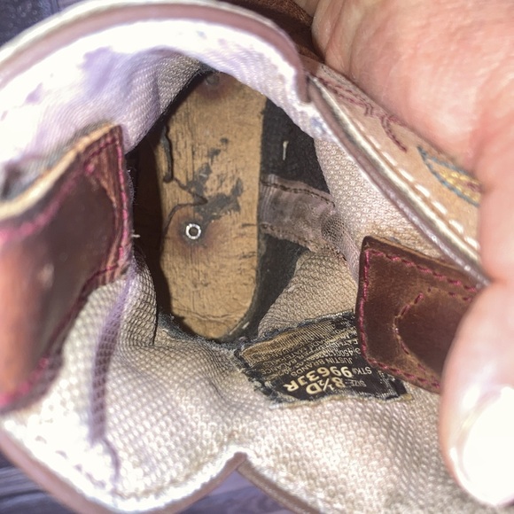 Pre Owned Little Girls Justin Brown Leather Square Toe Western Boots Size 8.5 D - Picture 11 of 12